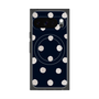 プレミアムスクエアケース with Pixelsnap［ 水彩ドット・レトロカラー - Navy ］