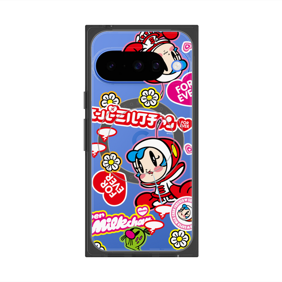 プレミアムスクエアケース with Pixelsnap［ スーパーミルクチャンFOREVER♥ - ロゴ＆キャラ ］