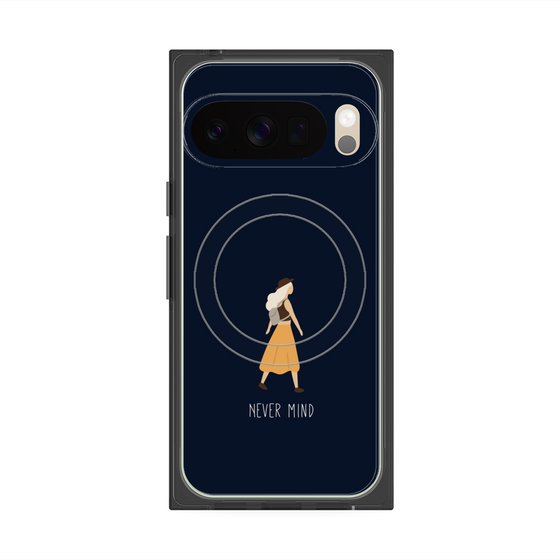 プレミアムスクエアケース with Pixelsnap［ Never Mind - Navy ］