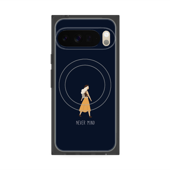 プレミアムスクエアケース with Pixelsnap［ Never Mind - Navy ］