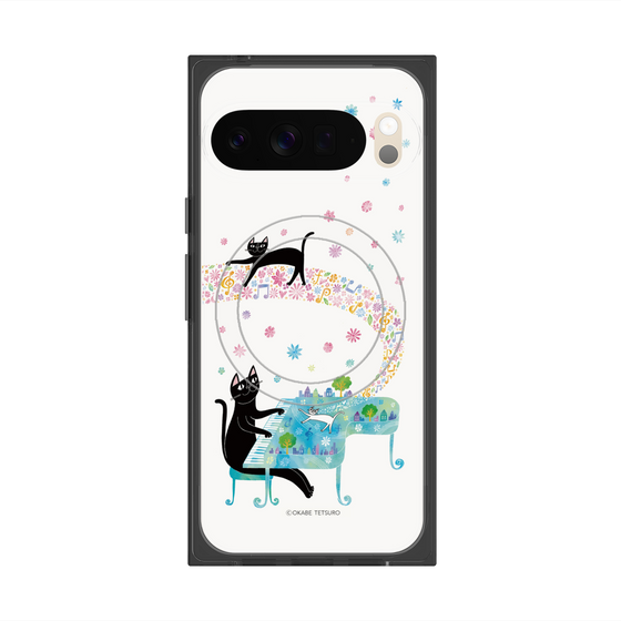 プレミアムスクエアケース with Pixelsnap［ おかべてつろう - 黒猫クロのとおりみち ］
