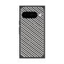 プレミアムスクエアケース with Pixelsnap［ Small Stripe - Gray × Black ］