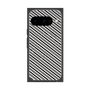 プレミアムスクエアケース with Pixelsnap［ Small Stripe - Gray × Black ］
