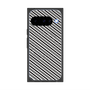 プレミアムスクエアケース with Pixelsnap［ Small Stripe - Gray × Black ］