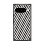プレミアムスクエアケース with Pixelsnap［ Small Stripe - Gray × Black ］