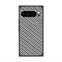 プレミアムスクエアケース with Pixelsnap［ Small Stripe - Gray × Black ］