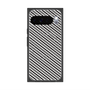 プレミアムスクエアケース with Pixelsnap［ Small Stripe - Gray × Black ］