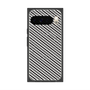 プレミアムスクエアケース with Pixelsnap［ Small Stripe - Gray × Black ］