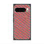 プレミアムスクエアケース with Pixelsnap［ Small Stripe - Red × Black ］