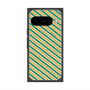 プレミアムスクエアケース with Pixelsnap［ Small Stripe - Green × Orange ］