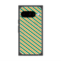 プレミアムスクエアケース with Pixelsnap［ Small Stripe - Green × Orange ］