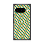 プレミアムスクエアケース with Pixelsnap［ Small Stripe - Green × Orange ］