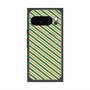 プレミアムスクエアケース with Pixelsnap［ Small Stripe - Green × Orange ］