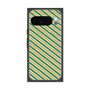 プレミアムスクエアケース with Pixelsnap［ Small Stripe - Green × Orange ］