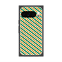 プレミアムスクエアケース with Pixelsnap［ Small Stripe - Green × Orange ］