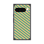 プレミアムスクエアケース with Pixelsnap［ Small Stripe - Green × Orange ］
