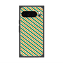 プレミアムスクエアケース with Pixelsnap［ Small Stripe - Green × Orange ］