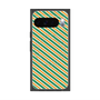 プレミアムスクエアケース with Pixelsnap［ Small Stripe - Green × Orange ］