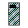 プレミアムスクエアケース with Pixelsnap［ Small Stripe - Navy × Green ］