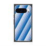 プレミアムスクエアケース with Pixelsnap［ Middle Stripe - Blue ］