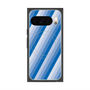 プレミアムスクエアケース with Pixelsnap［ Middle Stripe - Blue ］