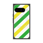 プレミアムスクエアケース with Pixelsnap［ Big Stripe - Green × Yellow ］