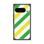 プレミアムスクエアケース with Pixelsnap［ Big Stripe - Green × Yellow ］