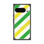 プレミアムスクエアケース with Pixelsnap［ Big Stripe - Green × Yellow ］