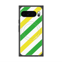 プレミアムスクエアケース with Pixelsnap［ Big Stripe - Green × Yellow ］