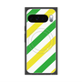 プレミアムスクエアケース with Pixelsnap［ Big Stripe - Green × Yellow ］
