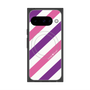プレミアムスクエアケース with Pixelsnap［ Big Stripe - Purple × Pink ］