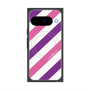 プレミアムスクエアケース with Pixelsnap［ Big Stripe - Purple × Pink ］