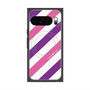 プレミアムスクエアケース with Pixelsnap［ Big Stripe - Purple × Pink ］