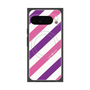 プレミアムスクエアケース with Pixelsnap［ Big Stripe - Purple × Pink ］