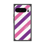 プレミアムスクエアケース with Pixelsnap［ Big Stripe - Purple × Pink ］