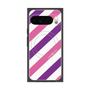 プレミアムスクエアケース with Pixelsnap［ Big Stripe - Purple × Pink ］