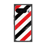 プレミアムスクエアケース with Pixelsnap［ Big Stripe - Red × Black ］