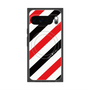プレミアムスクエアケース with Pixelsnap［ Big Stripe - Red × Black ］