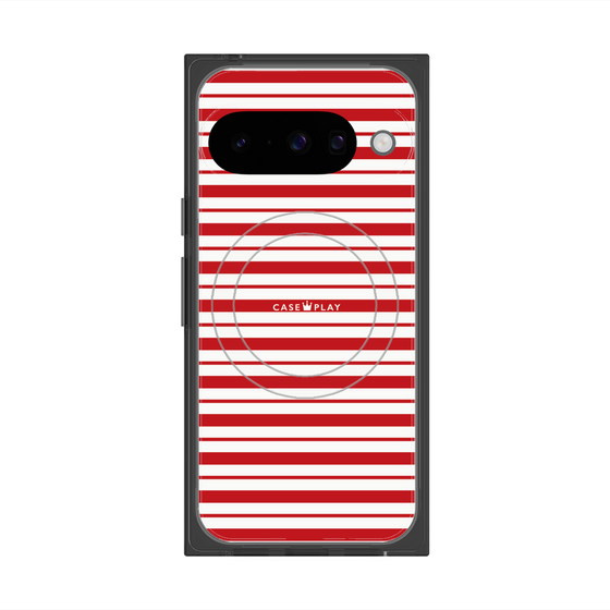 プレミアムスクエアケース with Pixelsnap［ Small Border - Red ］