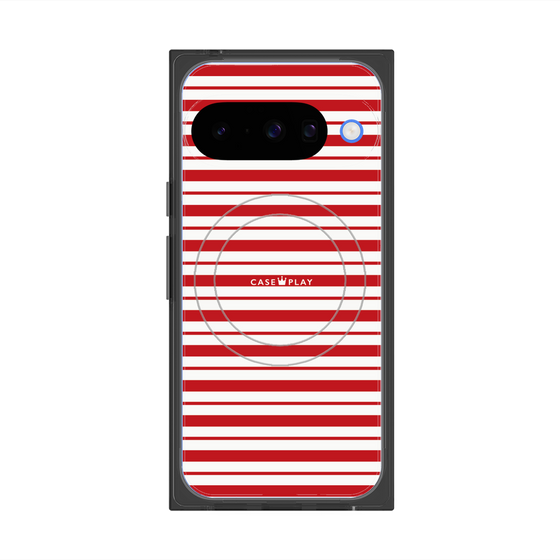 プレミアムスクエアケース with Pixelsnap［ Small Border - Red ］