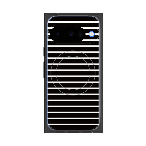プレミアムスクエアケース with Pixelsnap［ Middle Border - Black ］