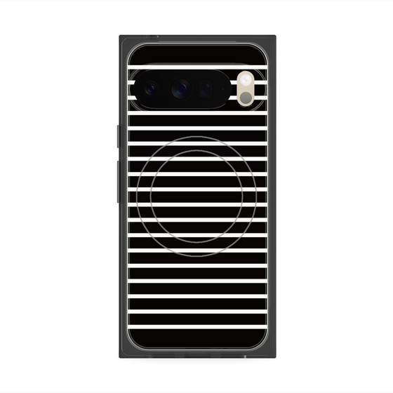 プレミアムスクエアケース with Pixelsnap［ Middle Border - Black ］