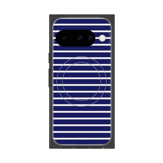 プレミアムスクエアケース with Pixelsnap［ Middle Border - Blue ］