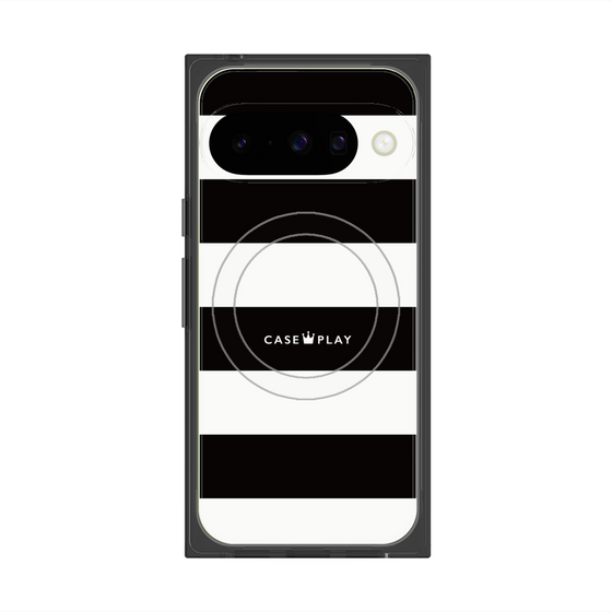 プレミアムスクエアケース with Pixelsnap［ Big Border - Black ］