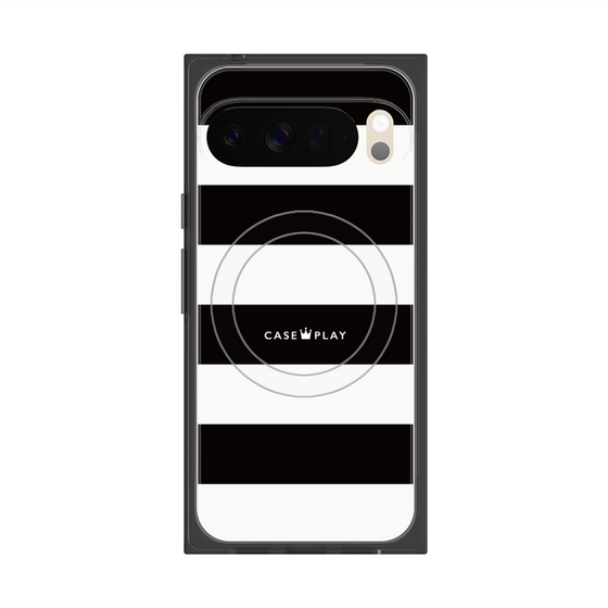 プレミアムスクエアケース with Pixelsnap［ Big Border - Black ］