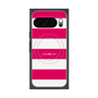 プレミアムスクエアケース with Pixelsnap［ Big Border - Pink ］