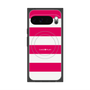 プレミアムスクエアケース with Pixelsnap［ Big Border - Pink ］