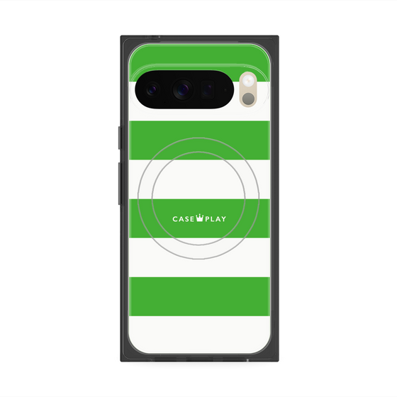 プレミアムスクエアケース with Pixelsnap［ Big Border - Green ］
