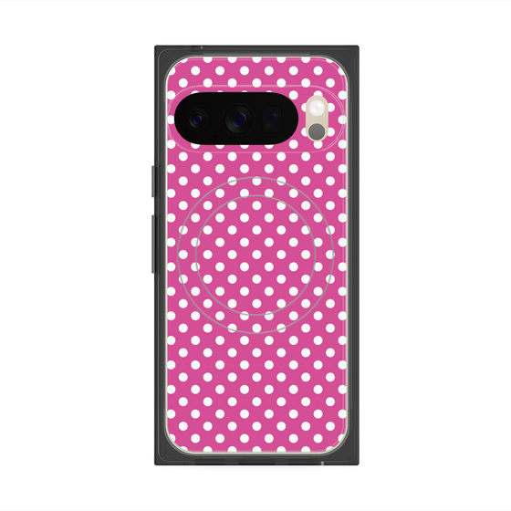 プレミアムスクエアケース with Pixelsnap［ Small Dot - Pink ］