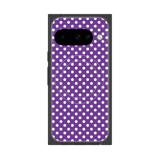 プレミアムスクエアケース with Pixelsnap［ Small Dot - Purple ］